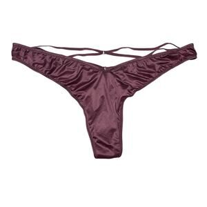 Victoria's Secret Smooth Strappy-Back High-Leg Thong Panty Purple Vapor XL